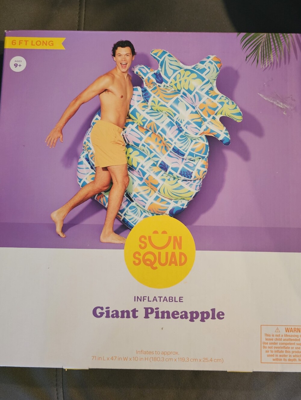 Sun Squad Inflatable Pineapple Pool Float - Multicolor